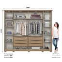 Ver imagem 2 de Guarda Roupa Casal 6 Portas 6 Gavetas Dubai Henn