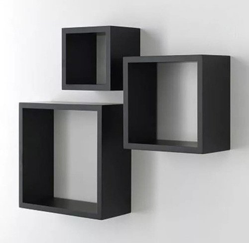 Nicho Kit com 3 Pçs Mdf Decoração Sala Banheiro Escritório - Preto - 2