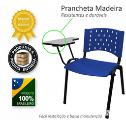 Cadeira Universitária Plástica Verde 10 Unidades - Ultra Móveis - 4