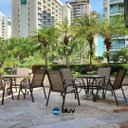 Ver imagem 2 de Mesa 4 Cadeiras Ripado Piscina Alumínio Marrom e Tela Mocca