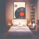 Ver imagem 5 de Quadro Canvas Music Poster Disco Vinil 60x40cm Mold Branca