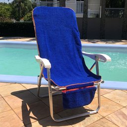 Praticapa Capa Toalha de Microfibra Com Regulagem Para Banco De Carro Ou Cadeira De Praia Azul - 2