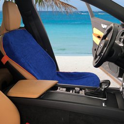 Praticapa Capa Toalha de Microfibra Com Regulagem Para Banco De Carro Ou Cadeira De Praia Azul - 4