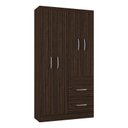 Ver imagem 1 de Guarda Roupa Solteiro Milão 4 Portas Chocolate – Poquema