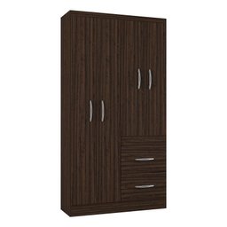 Guarda Roupa Solteiro Milão 4 Portas Chocolate – Poquema - 1