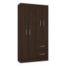 Guarda Roupa Solteiro Milão 4 Portas Chocolate – Poquema - 1