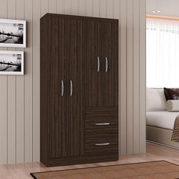Guarda Roupa Solteiro Milão 4 Portas Chocolate – Poquema - 2