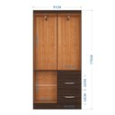 Ver imagem 3 de Guarda Roupa Solteiro Milão 4 Portas Chocolate – Poquema