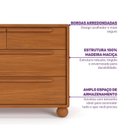 Ver imagem 4 de Cômoda com 4 Gavetas em Madeira Maciça Orbi Casatema MadeiraOriginals Marrom/Canela