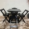 Kit 2 Conjunto Dobrável 70x70 Mesa com 4 Cadeiras Paraná Cor:preto - 5