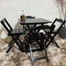 Kit 2 Conjunto Dobrável 70x70 Mesa com 4 Cadeiras Paraná Cor:preto - 4