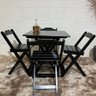 Kit 2 Conjunto Dobrável 70x70 Mesa com 4 Cadeiras Paraná Cor:preto - 2