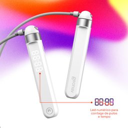 Corda de Pular Inteligente Bluetooth na Cor Branca Geonav - 7