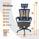 Ver imagem 5 de Cadeira de Escritório Presidente Executiva Oficial Paris - Preto - 1