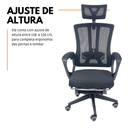 Ver imagem 3 de Cadeira de Escritório Presidente Executiva Oficial Paris - Preto - 1