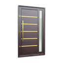 Ver imagem 1 de Porta Pivot.Alumínio Lamb.Miraggio c/Pux.e.Elite Marrom Gold 216x130 Brimak