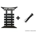 Ver imagem 3 de Porta Faixa De Jiu Jitsu Quadro Mdf Preto + Abraçadeiras 1386