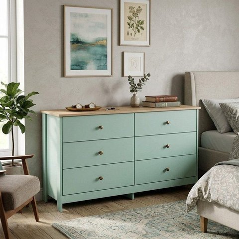 Cômoda Colonial 6 Gavetas 136cm Mel Oliva
