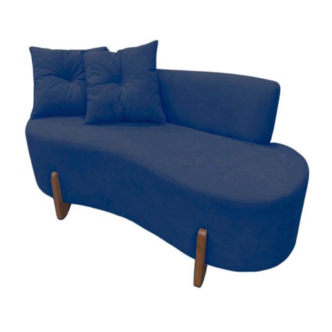 Namoradeira Sofá Feijão Luna Orgânica Suede Azul Marinho