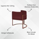 Ver imagem 3 de Kit 2 Poltronas Recepção Luna Tecido Sintético Cores Base de Ferro Bronze