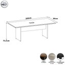 Ver imagem 3 de Mesa Reunião Escritório 6 Lugares 2,00m x 0,90m Caixa de Tomadas e Pés Painel Corporate F5 Office