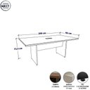 Ver imagem 3 de Mesa de Reunião Escritório 6 Lugares 2,00m x 0,90m Caixa de Tomadas e Pés Painel Corporate F5 Office Marrom/Nogal/Preto