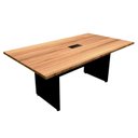 Ver imagem 2 de Mesa de Reunião Escritório 6 Lugares 2,00m x 0,90m Caixa de Tomadas e Pés Painel Corporate F5 Office Marrom/Nogal/Preto