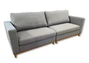 Ver imagem 3 de Sofá 3 Lugares King Size, Base em Mdf, Revestimento Linho Sintético Cinza, 2,20m X 1,00m