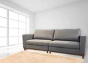 Ver imagem 2 de Sofá 3 Lugares King Size, Base em Mdf, Revestimento Linho Sintético Cinza, 2,20m X 1,00m