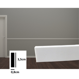 Boiserie Rodapé Autocolante Roda Meio Eva Flexível 3,5cm 5 M - 4