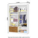 Ver imagem 4 de Guarda-Roupa Infantil 4 Portas 2 Gavetas com Cabideiro 118,5cm Multimóveis CR35558 Branco/Madeirado