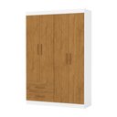 Ver imagem 2 de Guarda-Roupa Infantil 4 Portas 2 Gavetas com Cabideiro 118,5cm Multimóveis CR35558 Branco/Madeirado