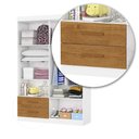 Ver imagem 6 de Guarda-Roupa Infantil 4 Portas 2 Gavetas com Cabideiro 118,5cm Multimóveis CR35558 Branco/Madeirado