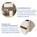 Ver imagem 6 de Conjunto Escrivaninha 3 Gavetas Armário Aéreo 4 Portas e Nicho LED Office Elegance Bege/Galiano Grann/Argila