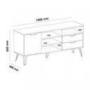 Ver imagem 3 de Conjunto Sala de Estar Rack para TV até 55 Polegadas 100% MDF Buffet Bar e Mesa de Centro Estocolmo Marrom