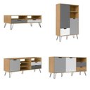 Ver imagem 2 de Conjunto Sala de Estar Rack para TV até 55 Polegadas 100% MDF Buffet Bar e Mesa de Centro Estocolmo Marrom