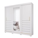 Ver imagem 2 de Guarda Roupa com Espellho 3 Portas 6 Gavetas Cecília Slide Branco