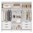 Ver imagem 3 de Guarda Roupa com Espellho 3 Portas 6 Gavetas Cecília Slide Branco