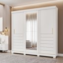 Ver imagem 1 de Guarda Roupa com Espellho 3 Portas 6 Gavetas Cecília Slide Branco
