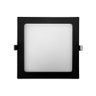 Plafon Painel Led Embutir Quadrado 18w 3000k Preto Luz Quente Decoração - 1