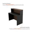 Ver imagem 4 de Balcão de Atendimento para Recepção 120cm Bancada Dupla Studio Nogueira Lamina/Preto