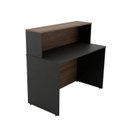 Ver imagem 2 de Balcão de Atendimento para Recepção 120cm Bancada Dupla Studio Nogueira Lamina/Preto