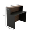 Ver imagem 3 de Balcão de Atendimento para Recepção 120cm Bancada Dupla Studio Nogueira Lamina/Preto