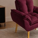 Ver imagem 2 de Kit 2 Poltronas Decorativa Estofada Sala Quarto Escritório Opala Madeira