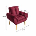 Ver imagem 3 de Kit 2 Poltronas Decorativa Estofada Sala Quarto Escritório Opala Madeira