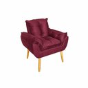 Ver imagem 5 de Kit 2 Poltronas Decorativa Estofada Sala Quarto Escritório Opala Madeira