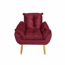 Ver imagem 4 de Kit 2 Poltronas Decorativa Estofada Sala Quarto Escritório Opala Madeira