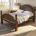 Ver imagem 3 de Cama Casal Queen 160cm Madeira Maciça Torneada Leni Castanho B11 - Mpozenato