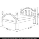 Ver imagem 2 de Cama Casal Queen 160cm Madeira Maciça Torneada Leni Castanho B11 - Mpozenato