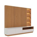 Ver imagem 2 de Estante Home Theater Cancún Freijó Off White Matte com Mesa de Centro Jeri Freijó Off White e